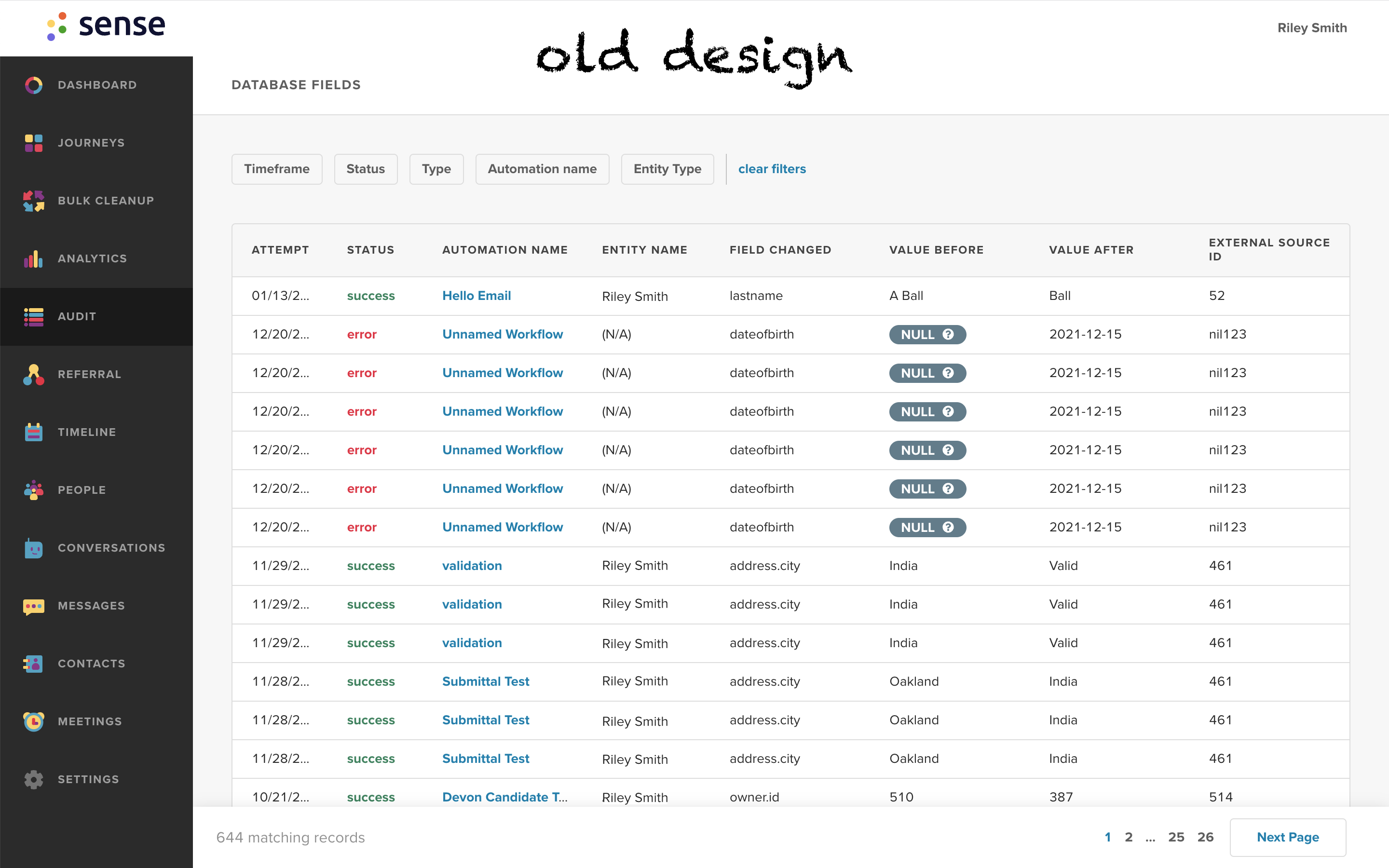 Design system table before
